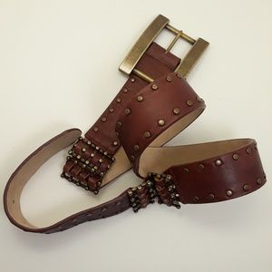 LeatherRock Leather Studded Belt